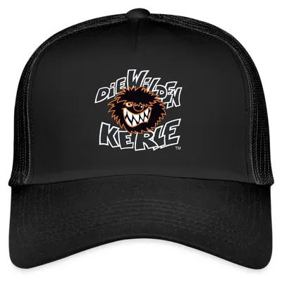 Produktbild von Spreadshirt Die Wilden Kerle Logo Wild Trucker Cap, One size, Schwarz/Schwarz