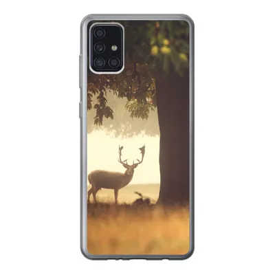 Produktbild von MuchoWow® Handyhülle Schutzhülle Hülle für Samsung Galaxy A52 5G Hirsche - Bäume - Wald Silikon Softcase Handy Hülle - Umschlag