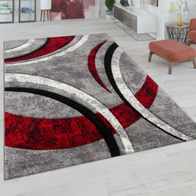 Immagine prodotto di Tappeto soggiorno a pelo corto vintage fatto a mano taglio contorno ottica 3D dimensioni 200x290 cm