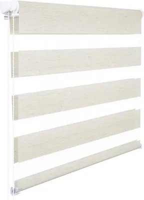 Image de Rideau double à lamelles, imitation bois, chêne, 55x150 cm