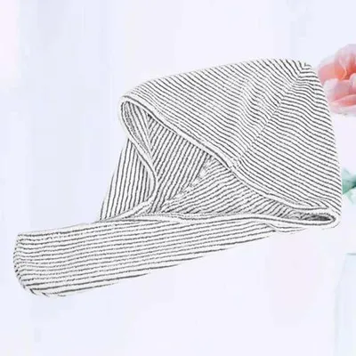 Produktbild von Absorptionskappe aus superfeiner Faser mit Knopf, schnell trocknendes Haartuch für Zuhause und unterwegs