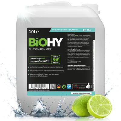 Produktbild von BiOHY Fliesenreiniger + Auslaufhahn, Bodenfliesen Reiniger, Fugenreiniger, 10 l