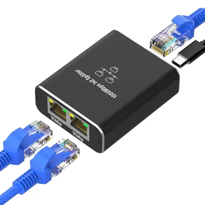 Image de Diviseur LAN, 1000 Mbps, 1 vers 2, connecteurs RJ45, diviseur Ethernet Gigabit