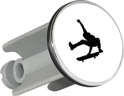 Produktbild von Huuraa Waschbeckenstöpsel Skateboarden Silhouette 4cm höhenverstellbar Abflussstopfen Geschenkidee