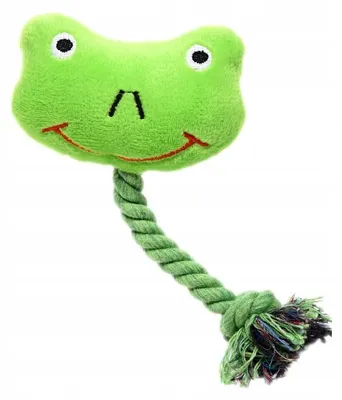 Produktbild von The Zoo Quietschender Plüschfrosch Hundespielzeug mit Seil