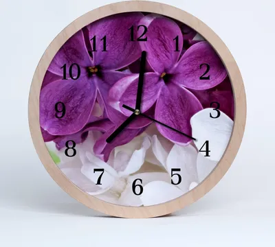 Produktbild von Holzuhr 30fi cm wanduhr - Blumen