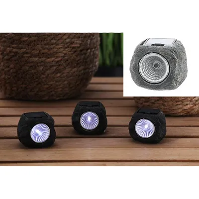 Zdjęcie produktu dla Lampka solarna LED zmieniająca kolor o wyglądzie kamienia Wysokość 11 cm