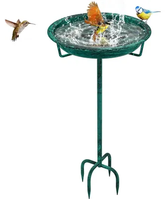 Produktbild von Vogeltränke Stehend Metall Retro Grün 92x27cm Frostsicher Vogelfutterspender Garten Deko