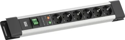 Produktbild von BACHMANN CONNECTUS 6xCEE7/3, 1xSPD 1xSchalter 2,0m CEE7/7 Grau