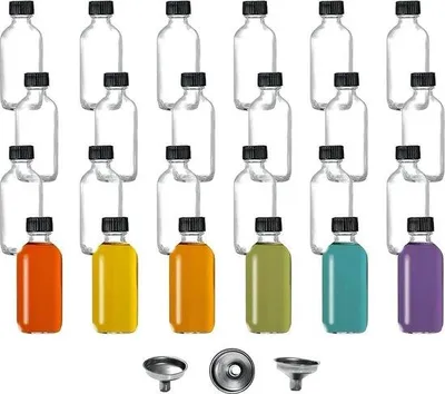 Produktbild von Miniflaschen-Set 12 Stück 2 oz Glas mit Schnapsglas und Schenkgefäß