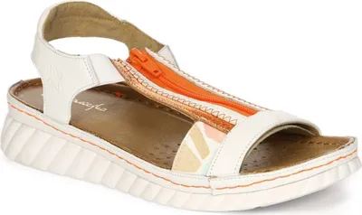 Produktbild von Damen Sandalen aus weißem Leder mit offenem Design, weicher Lederinnensohle und guter Luftzirkulation