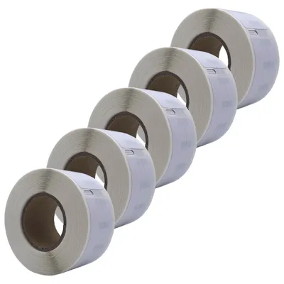 Produktbild von DULA Etiketten - Kompatibel mit Dymo 99017 / S0722460 Etiketten - Weiß - Hängeregistraturetiketten - 5 Rollen - 12 x 50 mm - 220 Etiketten pro Rolle - Für Etikettendrucker 550