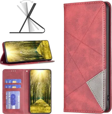 Produktbild von Mobigear Rhombus Slim  Motorola Moto G71 5G Hülle Klapphülle - Rot