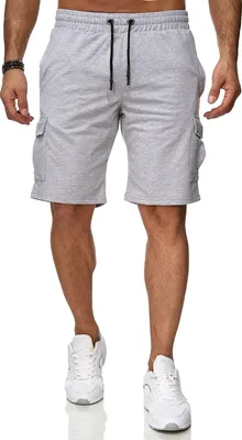 Produktbild von Reslad Kurze Hose Herren Cargo Bermuda Shorts Jogginghose Sport-Hose RS-5069 Grau S