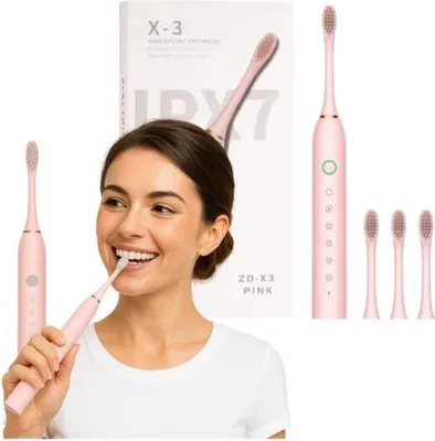 Zdjęcie produktu dla Szczoteczka soniczna do zębów uniwersalna RÓŻOWA