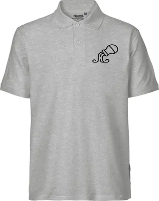 Produktbild von Huuraa Herren Polo Shirt Wassermann Sternzeichen Symbol M Sport Grey Bio Baumwolle Fairtrade Poloshirt Geschenkidee