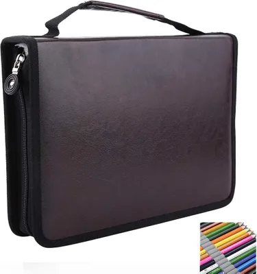 Produktbild von 150 Steckplätze Etui - große Kapazität - Kunstleder - Griff - Schrein-Organizer - Schule.