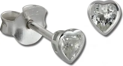 Image de SilberDream Boucles d'oreilles pour femmes Argent blanc Coeur Zirconia Boucles d'oreilles SDO8506W