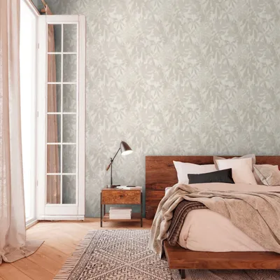 Produktbild von Dschungel-Tapete Creme Beige - Vliestapete mit Palmenmotiv - Mustertapete modern livingwalls (KG-174644)