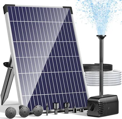 Image de Pompe solaire pour bassin, 12 W, 600 l/h, fontaine pour extérieur