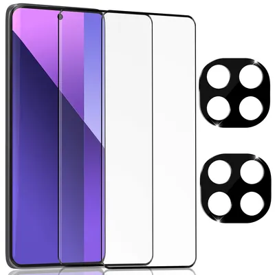 Produktbild von 2-Pack Xiaomi Redmi Note 14 Pro Plus Displayschutzfolie & 2-Pack Kameraschutz - Gehärtetes Glas 9H - Super Qualität 3D