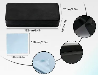 Produktbild von Brillenetui Hartschale Groß für Sonnenbrillen mit Mikrofaser-Brillentüchern für Herren und Damen