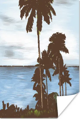 Produktbild von MuchoWow® Poster Palme - Meer - Himmel 20x30 cm - Papierdruck
