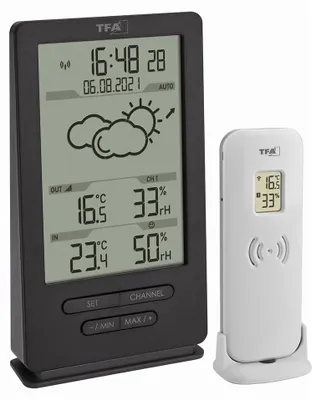 Obrázek produktu pro Digitální bezdrátová meteorologická stanice TFA Dostmann, 35.1162.10, vnitřní a venkovní teplota, včetně rádiových hodin