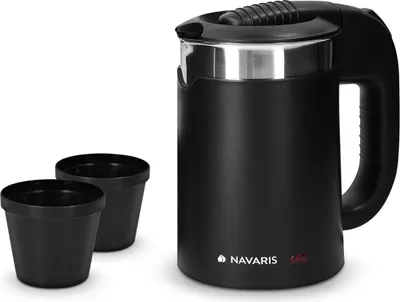 Produktbild von Navaris Reisewasserkocher mit 0,5 Liter - 16 x 11 x 17 cm - Mini Wasserkocher Klein mit 1100 W für die Reise, Camping, Wohnwagen oder Unterwegs - mit