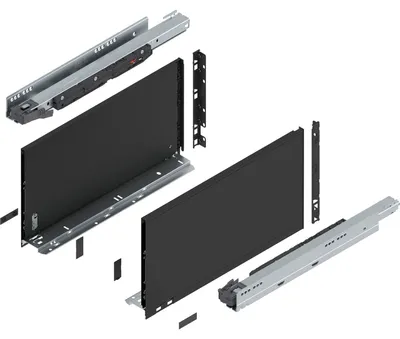 Produktbild von BLUM LEGRABOX pure SET Höhe F, BLUMOTION S, 70Kg, NL 450, Carbonschwarz
