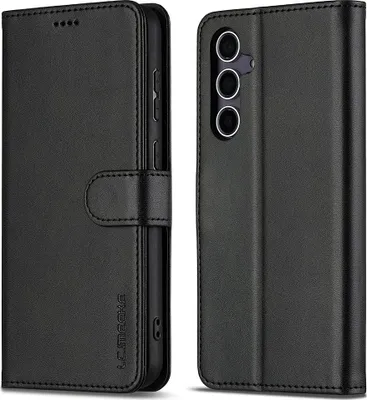 Produktbild von Samsung Galaxy A56 Hülle - LC.IMEEKE Luxus Klapphülle - Schwarz