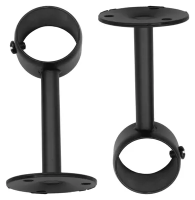 2er-Set Edelstahl-Handtuchstangenhalter, schwarz, für 32 mm Stangen
