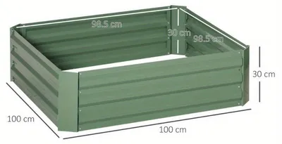 Image de Bordure de jardin surélevée – Bac à légumes – Jardinière – Acier galvanisé – 100x100 cm