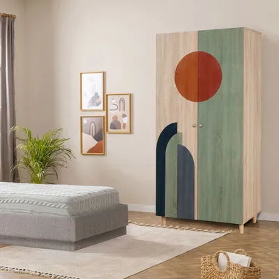 Obrázek produktu pro Skye Decor, Lidya 2 -972, Kleiderschrank, Sonomo, 100% MELAMINBESCHICHTETE SPANPLATTEN, 90 x 52 x 192 cm