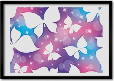 Produktbild von Bild - Bilderrahmen - 100 cm x 70 cm - MDF - Rahmen - Foto - Wandkunst Schmetterlinge