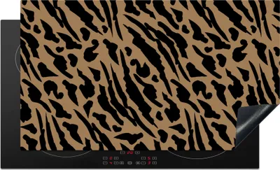 Produktbild von KitchenYeah© Herdabdeckplatte Muster - Design - Pantherdruck , 91x52cm, Küche Deko, Glaskeramikkochfeld Herdabdeckung, Abdeckplatte fùr Kochfeld