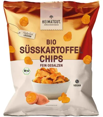 Produktbild von Heimatgut Süßkartoffel Chips 100g