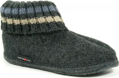 Produktbild von Haflinger Schuhe Damen Herren Hausschuhe Hüttenschuhe Wolle Paul graphit 631051-0-077, Größe:38 EU, Farbe:Grau