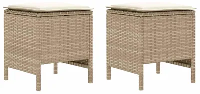 Immagine prodotto di vidaXL Poggiapiedi da giardino, 2 pezzi, beige e crema, 38 x 38 x 45 cm