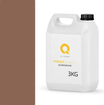Produktbild von Q-Cover Quarzgrund Für Buntsteinputz 3kg Braun M91 Acrylatdispersion Grundiermittel Innen & Außen Für Wände Ca. 0,3-0,4 Kg/M2