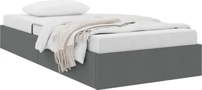 Produktbild von vidaXL Aufbewahrungsbett mit Speicher Dunkelgrau 90 x 190 cm Stoff