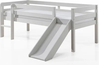 Produktbild von Halbhochbett Pip mit Rutsche 90 x 200 Kiefer - weiß