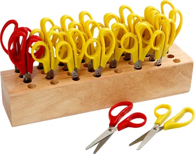Produktbild von Creativ Company Kinderscheren Set mit Scherenblock - Bastelschere 24 Stück