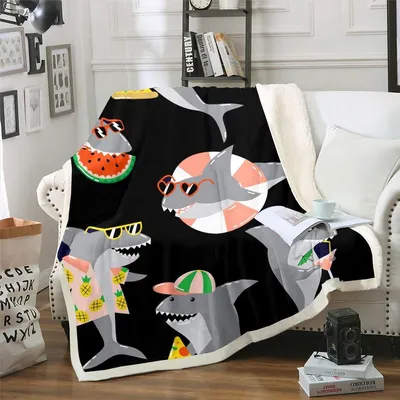 Immagine prodotto di Solidchoice - Coperta Sherpa a forma di squalo, ideale per bambini