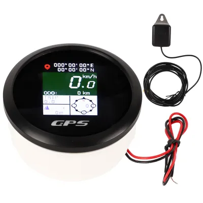 Obrázek produktu pro 85mm GPS tachometr s TFT displejem, digitální, 9-32V, univerzální pro jachty, obytné vozy, motocykly, černý ciferník a kryt