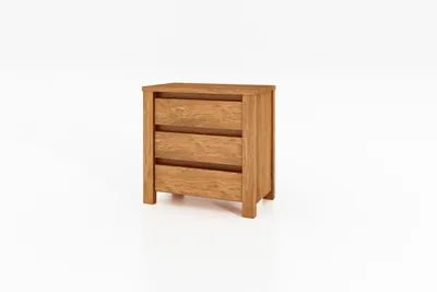 Produktbild von Nachttisch Tinci 3 Wildeiche massiv mit 3 Schubladen B 51 x H 51 x T 30 cm