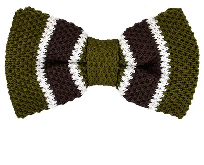 Produktbild von DonDon® Herren Strick Fliege gebunden und längenverstellbar 11 x 6 cm gestreift grün