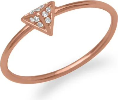 Produktbild von Unique Ring Pyramide Zirkonia Silber rosévergoldet SR0278