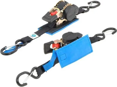 Image de Valonic : 2 sangles de tension avec griffe, longueur 3 mètres, capacité de charge 300 kg, couleur noire