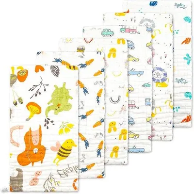 Immagine prodotto di Set di salviette per la cura dei bambini, 6 pezzi, in cotone, per neonati